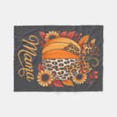 Mama Thanksgiving Leopard Pumpkin Sunflower Coquet Fleecedecke (Vorderseite (Horizontal))