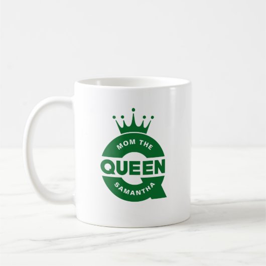 Mama The Queen Green Creative Typography Kaffeetasse (Links)