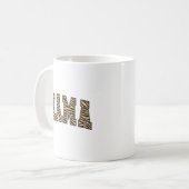 MAMA Tierdruck Bogen-Schriftzug Kaffeetasse (Vorderseite Links)