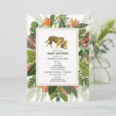 Mama Tiger Botanical Baby Shower Einladung (Stehend Vorderseite)