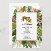 Mama Tiger Botanical Baby Shower Einladung (Vorne/Hinten)