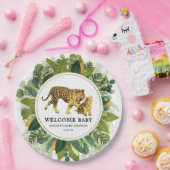 Mama Tiger Botanical Baby Shower Papierplatte Pappteller (Party)