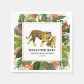 Mama Tiger Botanical Floral Neutral Baby Dusche Serviette (Vorderseite)