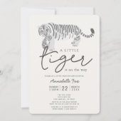 Mama Tiger & Cub Cream Gender-Neutral Baby Dusche Einladung (Vorderseite)