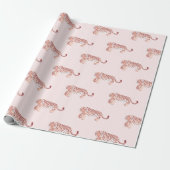 Mama Tiger & Cub Muster Baby Pink Wrapping Paper Geschenkpapier (Ungerollt)