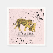 Mama Tiger Paint Spritzer Pink Girl Baby Dusche Serviette (Vorderseite)