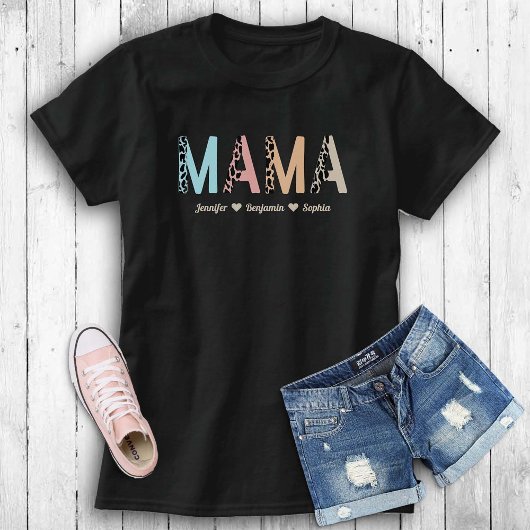 Mama Tiger Personalisierte Mutter Geschenke Kinder T-Shirt