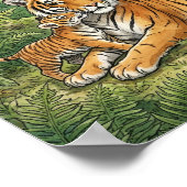 Mama Tiger und Cubs Kinderzimmer Poster (Ecke)