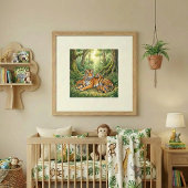 Mama Tiger und Kleinen Kinderzimmer Poster