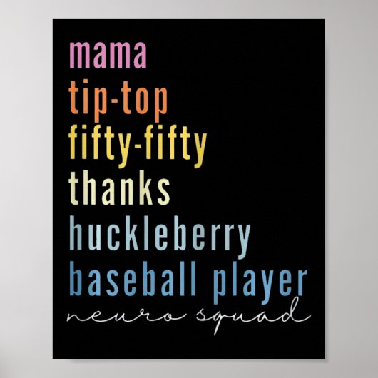 Mama Tip Top 50 Dank Huckleberry Baseball Pla Poster (Vorne)