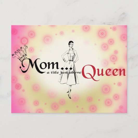 Mama Titel Queen Postcard Horizontale Vorlage Postkarte (Vorderseite)