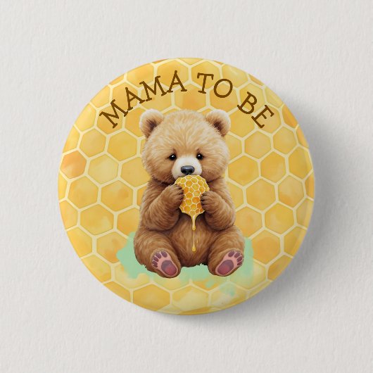 Mama to Be | Bear themed Boy's Baby Shower Button (Vorderseite)