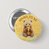 Mama to Be | Bear themed Boy's Baby Shower Button (Vorne & Hinten)