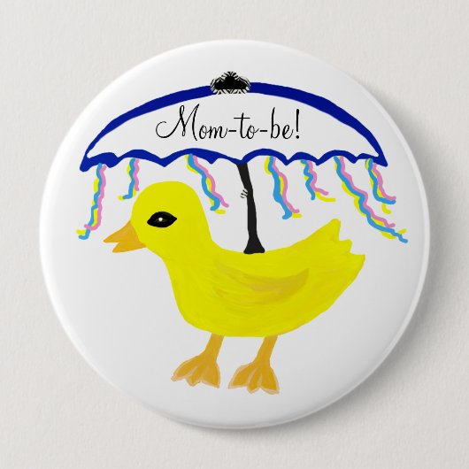 Mama-to-be-Ducky-Regenschirm Button (Vorderseite)