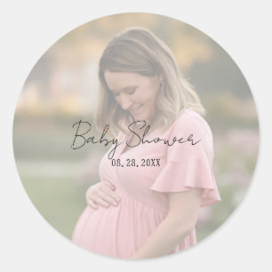 Mama-to-be-Foto Babydusche Runder Aufkleber
