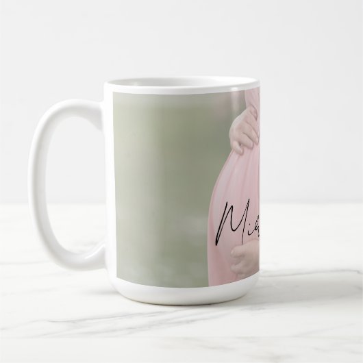 Mama-to-be-Foto Babyduschgeschenk Kaffeetasse (Links)