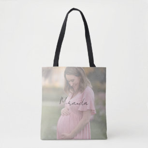 Mama-to-be-Foto Kinderduschgeschenk Tasche