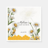 Mama to be Honeycomb White Daisy Blume Serviette (Vorderseite)