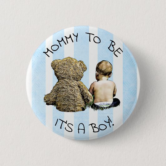 Mama to be, It a boy, Baby Shower Button (Vorderseite)