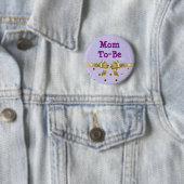 Mama-to-be-Lavendel- und Gold-Baby-Duschbox Button (Beispiel)