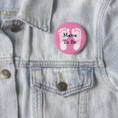 Mama to be Pink Fooprint Baby Shooting Button (Beispiel)
