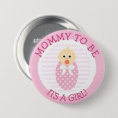 Mama to be, Pink Newborn Baby Shower Button (Vorne & Hinten)
