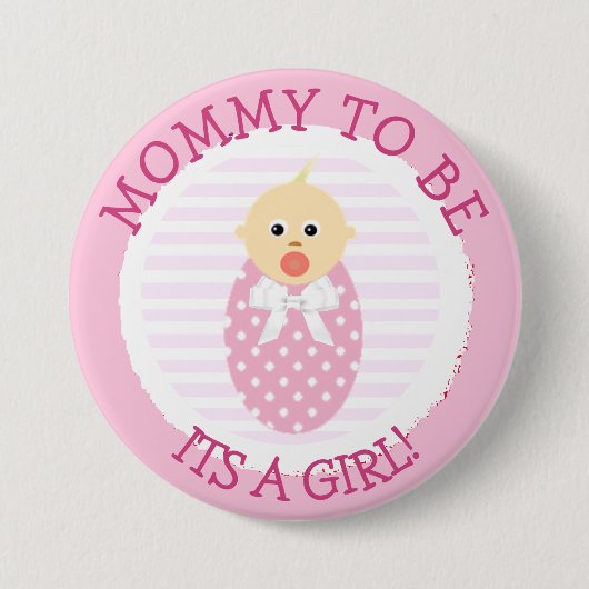 Mama to be, Pink Newborn Baby Shower Button (Vorderseite)
