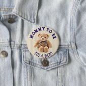 Mama to be, Teddy Bear Baby Shower Button (Beispiel)