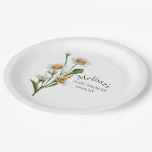 Mama to be Theme Honeycomb Daisy Blume Pappteller (Schrägansicht)