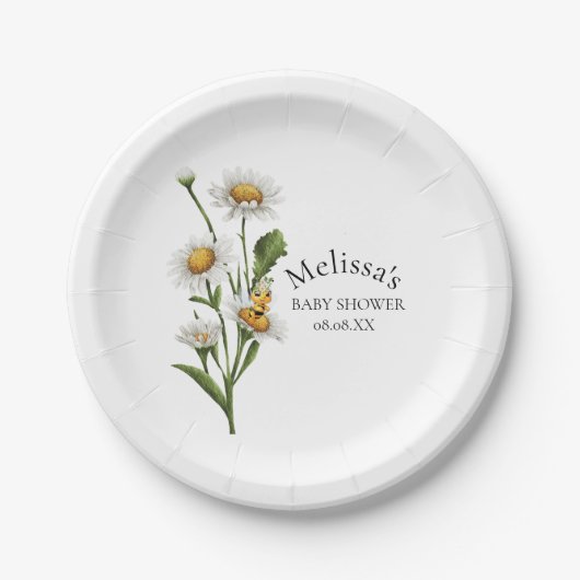 Mama to be Theme Honeycomb Daisy Blume Pappteller (Vorderseite)