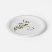 Mama to be Theme Honeycomb Daisy Blume Pappteller (Schrägansicht)