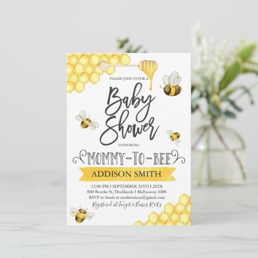 Mama to be Themed Baby Dusche Einladung (Stehend Vorderseite)