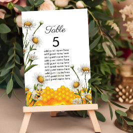 Mama to be Themed Honeycomb White Daisy Tischnummer