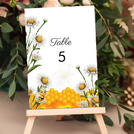 Mama to be Themed Honeycomb White Daisy Tischnummer
