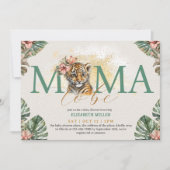 Mama to be Tiger Animal Wild Baby Girl Dusche Einladung (Vorderseite)