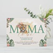 Mama to be Tiger Animal Wild Baby Girl Dusche Einladung (Stehend Vorderseite)