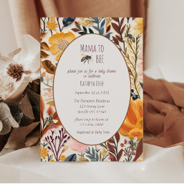 Mama to be Vintag Wildblume Babydusche Einladung