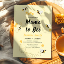Mama to Bebe Black Yellow Honey Baby Shower