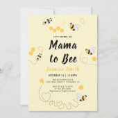 Mama to Bebe Black Yellow Honey Baby Shower Einladung (Vorderseite)