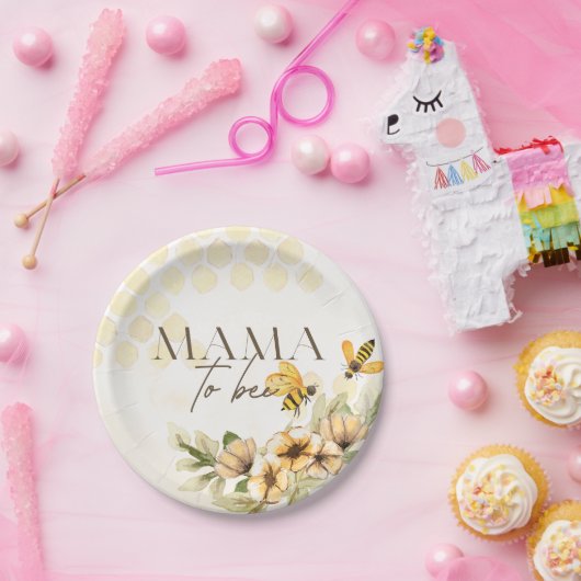 Mama to Bebe Spring Baby Shower Pappteller (Party)