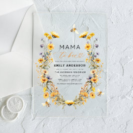 Mama to bebe Wildblume Gender Neutral Baby Shower Acryleinladungen