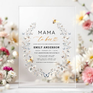 Mama to bebe Wildblume Gender Neutral Baby Shower Acryleinladungen