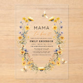 Mama to bebe Wildblume Gender Neutral Baby Shower Acryleinladungen (Vorderseite)