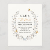 Mama to bebe Wildblume Gender Neutral Baby Shower Flyer (Vorne)