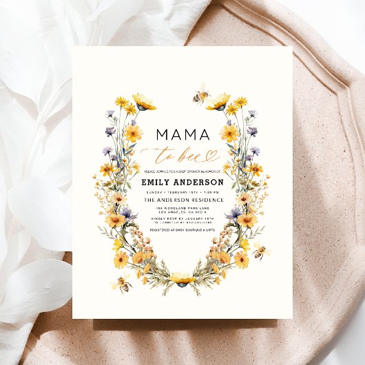 Mama to bebe Wildblume Gender Neutral Baby Shower Flyer