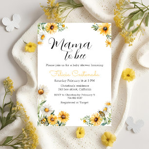 Mama to Bee Baby Shower Bumble Bee Thema Einladung