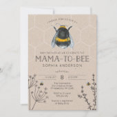 Mama to Bee Baby Shower Einladung (Vorderseite)