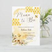 Mama to Bee Baby Shower Einladung (Stehend Vorderseite)