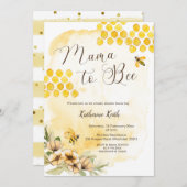 Mama to Bee Baby Shower Einladung (Vorne/Hinten)