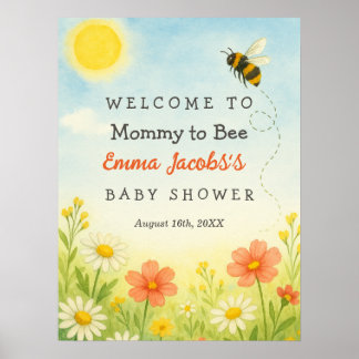 Mama to bee Baby Shower Willkommenspender Poster